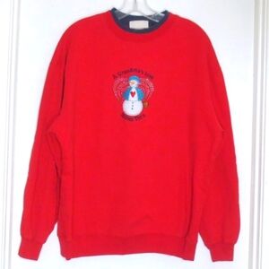 M&C Sportswear Vintage Red Blingy Graphic Cotton Plus Size Sweatshirt Size 1X